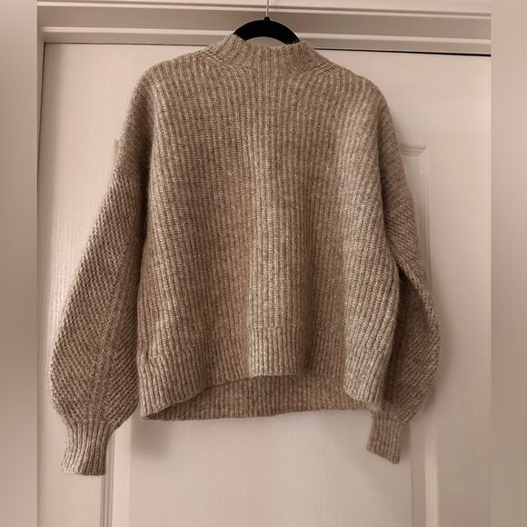 Ted Baker wool blend beige mock neck sweater size 3 - Picture 4 of 8